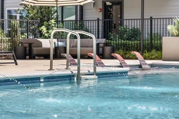 Resort-style saltwater pool with tanning ledge